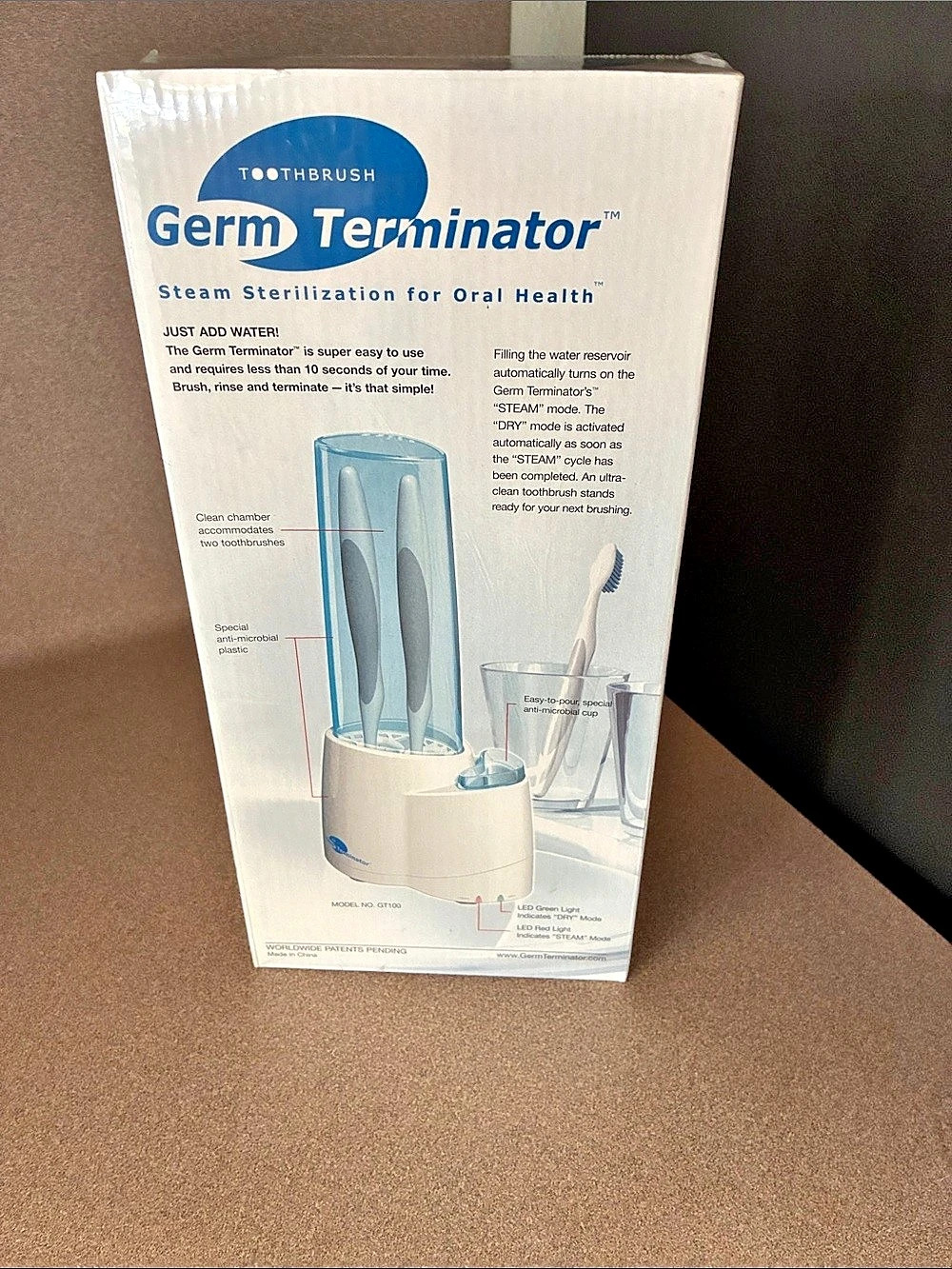 Toothbrush Germ Terminator Oral Health Steam Sterilizer NWT
